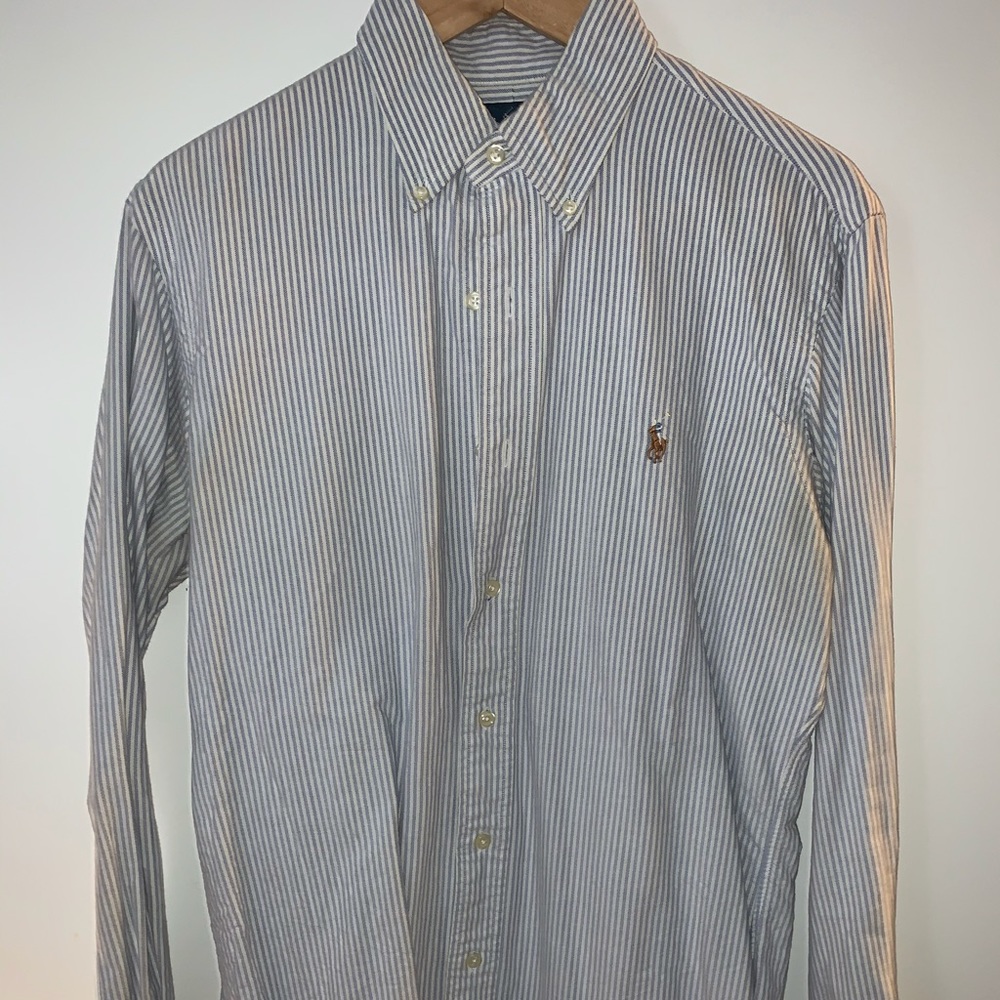 Ralph Lauren Blue and White Striped Shirt